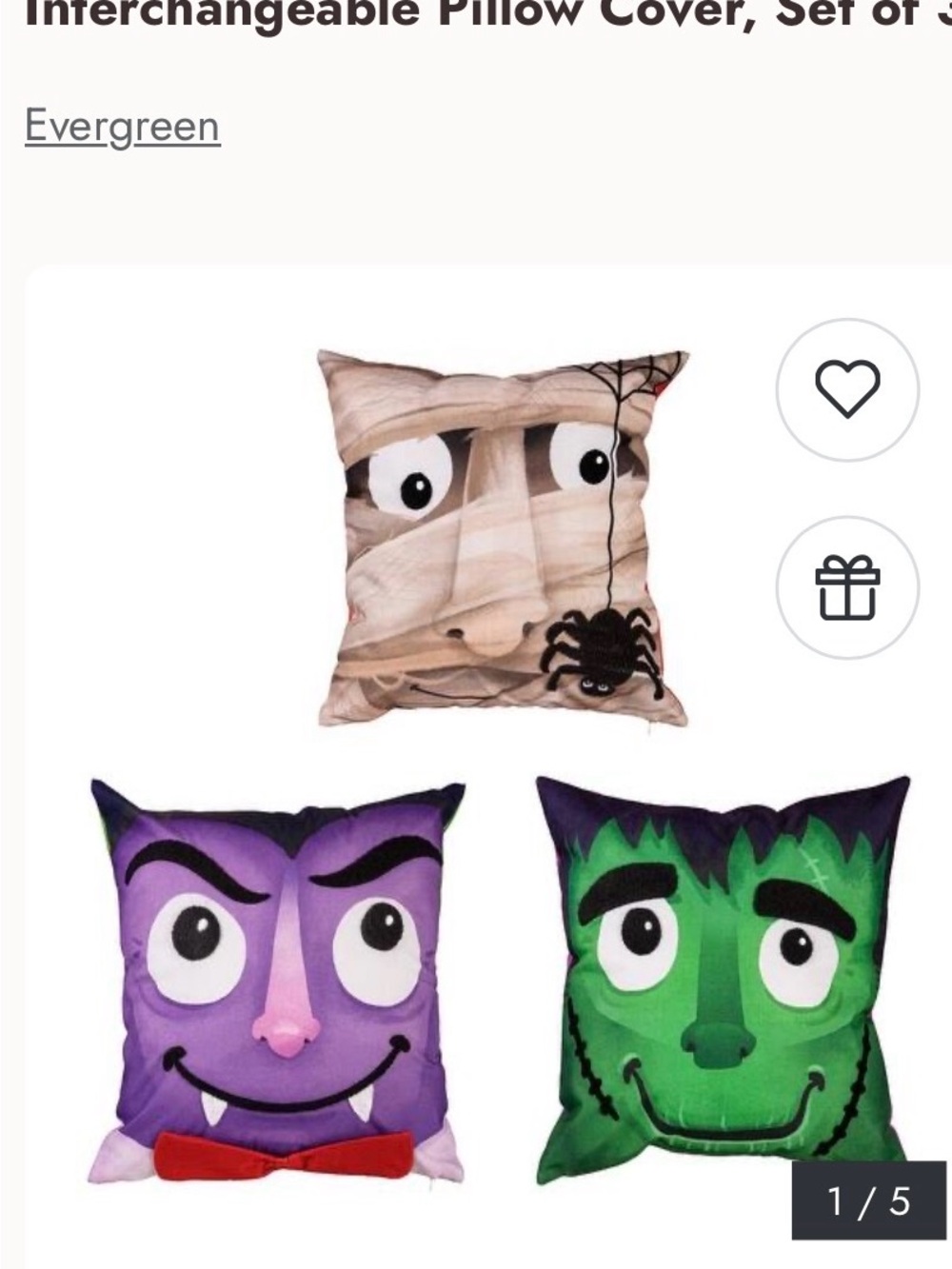 Halloween Character Pillow Covers - 3 pcs